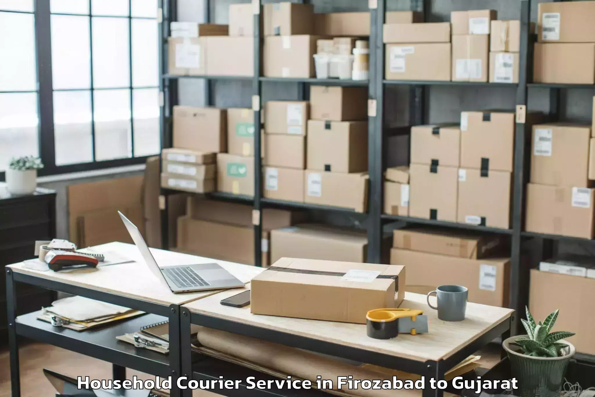 Book Firozabad to Visavadar Household Courier Online